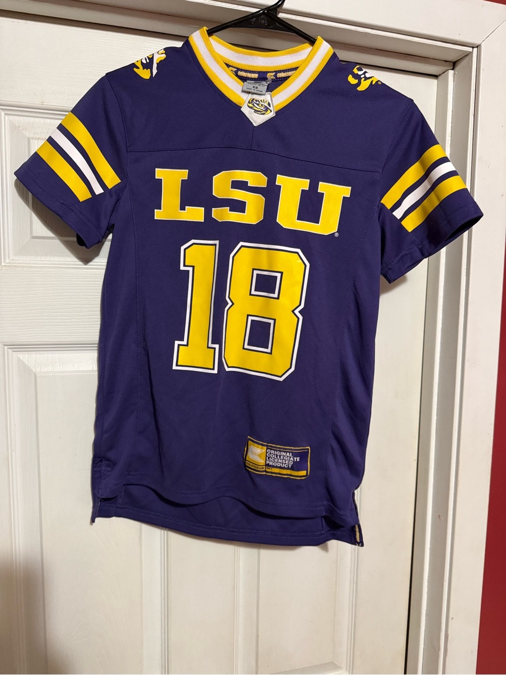 Colosseum LSU Purple and Gold #18 Kids Football Jersey
